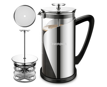 Stampa francese libera 34oz di BPA 4 acciaio inossidabile del filtrante 1000ML di strato
