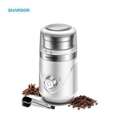 Caffè elettrico bianco regolabile Bean Grinder Portable 10 regolazioni con la ciotola di acciaio inossidabile