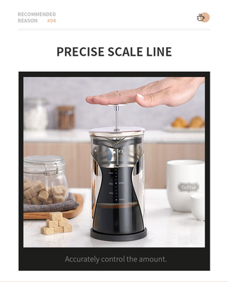 Stampa francese libera 34oz di BPA 4 acciaio inossidabile del filtrante 1000ML di strato
