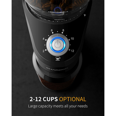 Luce blu tazze di sicurezza di Burr Conical Grinder 2 - 12 del LED della serratura dell'ufficio della macchina di caffè espresso