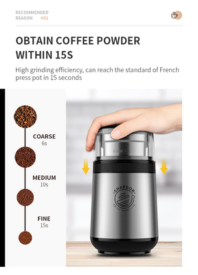 Caffè Bean Grinder Machine Removable Bowl Burr Grinder elettrico portatile della spezia del cereale