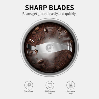 Spezia matta del motore del macinacaffè dei fagioli su ordinazione potenti neri di Stainless Steel Blades