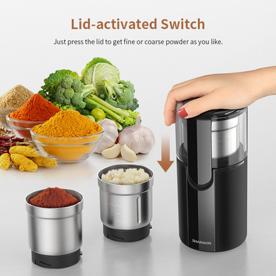 Smerigliatrice media Garlic Removable del mulino di caffè della polvere macchine del caffè della casa di 2 tazze 200W