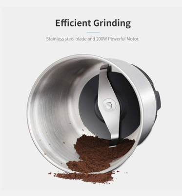 Caffè tenuto in mano Bean Grinder di Grey Electric Coffee Grinder SS304 150W