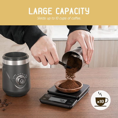 Caffè tenuto in mano Bean Grinder di Grey Electric Coffee Grinder SS304 150W