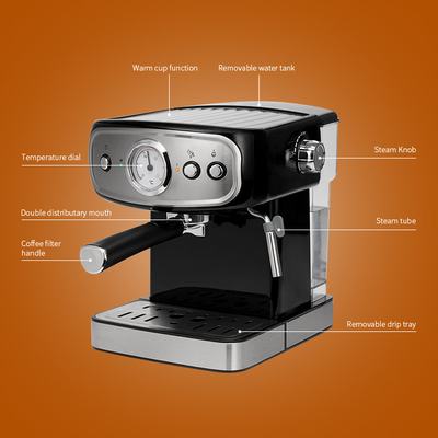 un creatore di caffè espresso elettrico elettrico del cappuccino della macchinetta del caffè US120V 15 Antivari della tazza 1500ml