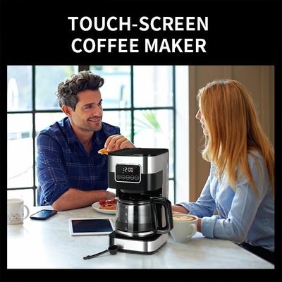 Macchina automatica del caffè americano del touch screen dell'OEM 10 tazze programmabili con la caraffa di vetro