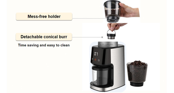 Caffè conico calmo del caffè espresso del motore di CC di Burr Coffee Grinder 165W 275g che fa macchina