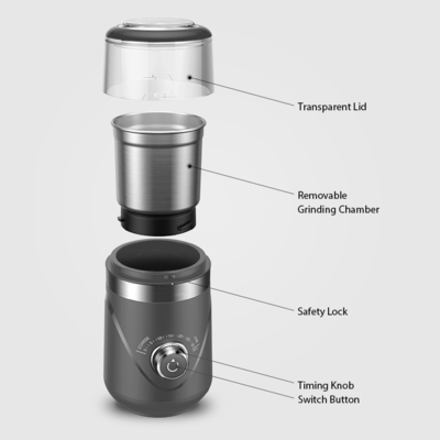 Mini Bean Custom Coffee Grinder Coarse o tazza smontabile fine Burr Mill elettrico