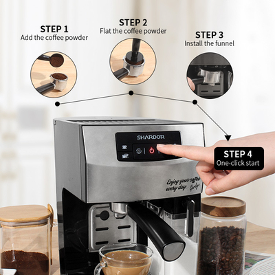 Macchine di caffè espresso multifunzionali del caffè del cappuccino dell'One Touch 1450W della macchina del caffè del ODM dell'OEM