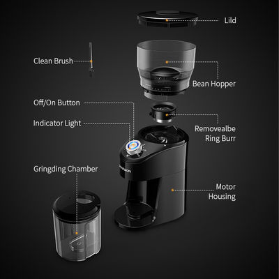 220 acciaio inossidabile conico di Shardor Burr Coffee Grinder 150W di volt con la luce del LED