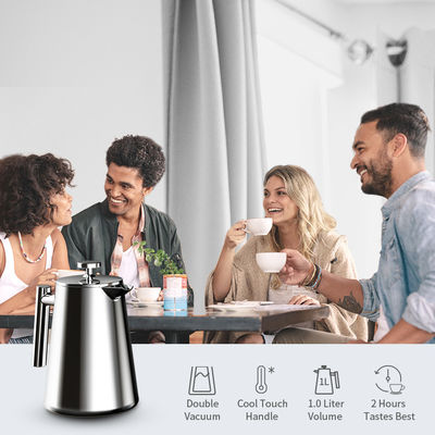 Doppio strato francese automatico di acciaio inossidabile di viaggio della macchinetta del caffè della stampa 1000ML