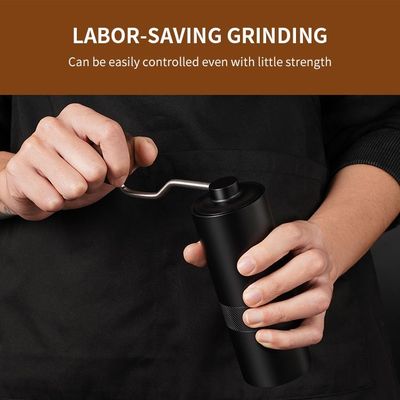 Macinacaffè manuale Wood Handle Conical Burr Hand Coffee Grinder del caffè espresso nero