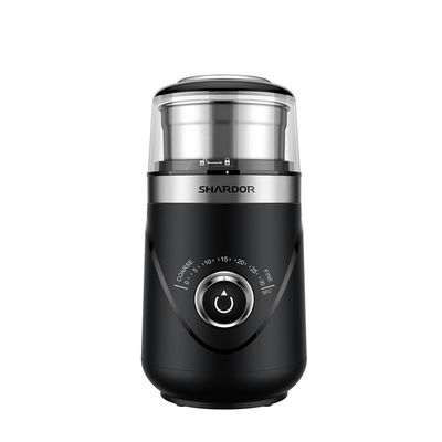 Macinacaffè elettrico cronometrante regolabile One Button Start della manopola per polvere fine grezza